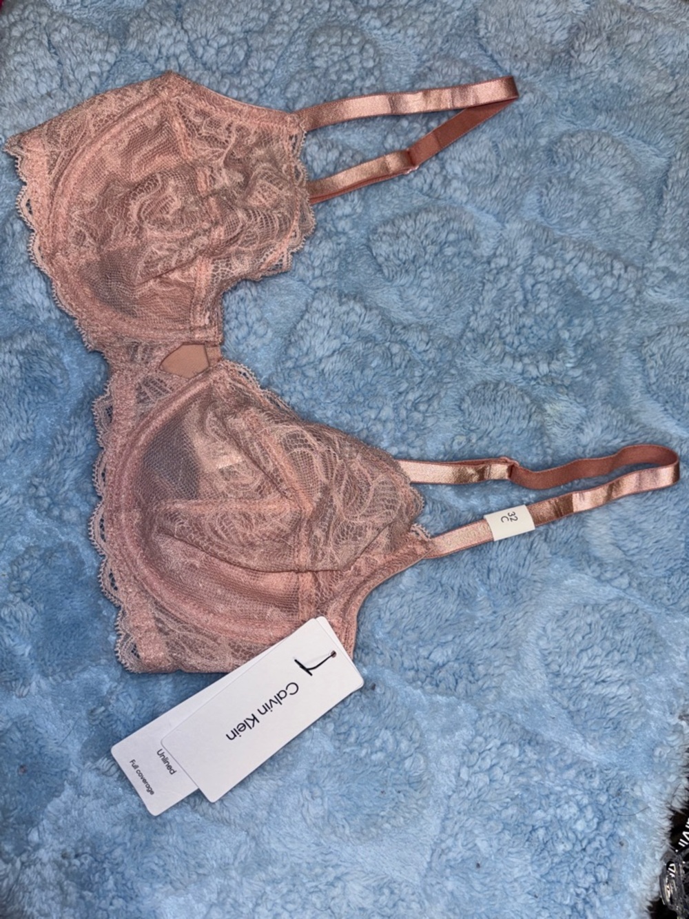 Calvin Klein Lace Underwire Bra in Blush Pink